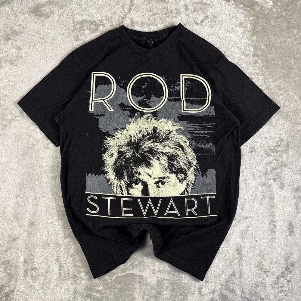 2013 Rod Stewart Tour Black Graphic Band T-shirt Size Medium